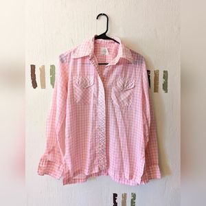 Light and breezy pink gingham top